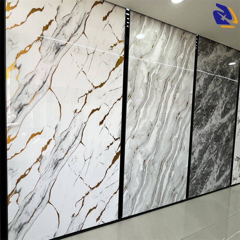 Continuous Non-Glue PVC Marble Sheet New Design Decorative UV Wall Panel for Interior ABC Furniture Films