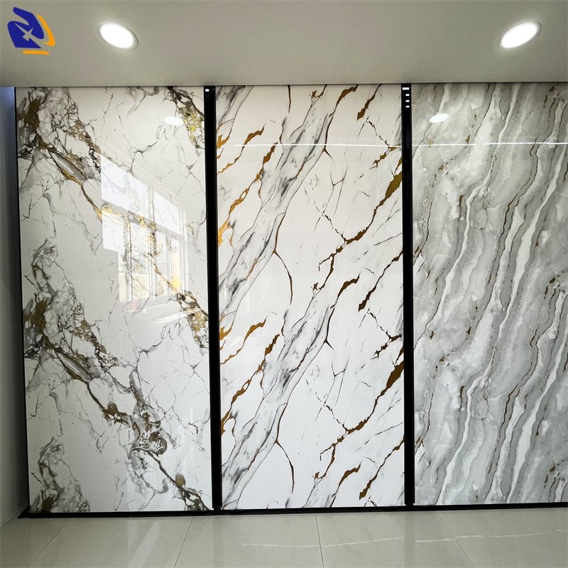 Continuous Non-Glue PVC Marble Sheet New Design Decorative UV Wall Panel for Interior ABC Furniture Films