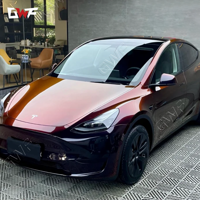 Car Wraps PET Flowing Phantom Red Car Wrap Vinyl Wrap Automotive Vinyl 1.52*17m Car Decoration