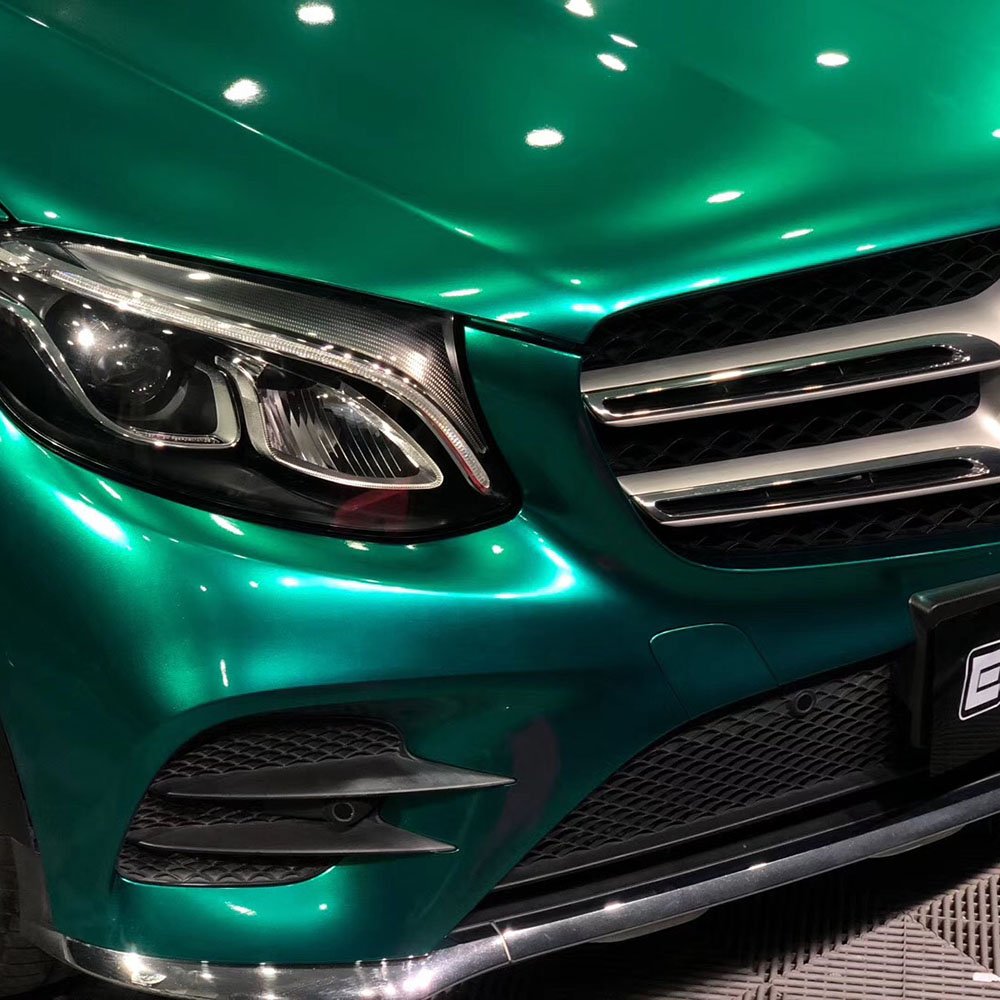 WRAPMASTER 1.52*18m PET Liner Super Glossy Metallic Emerald Green Vehicle Film Car Wrap Vinyl Car Paint Protection Film