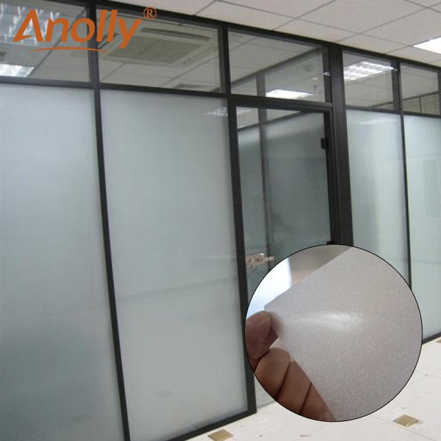 Anolly 48inch pvc snow frosted vinyl window film privacy protect self adhesive decoration film