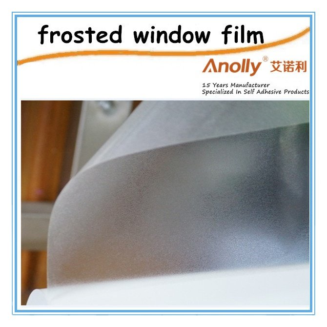 Anolly 48inch pvc snow frosted vinyl window film privacy protect self adhesive decoration film