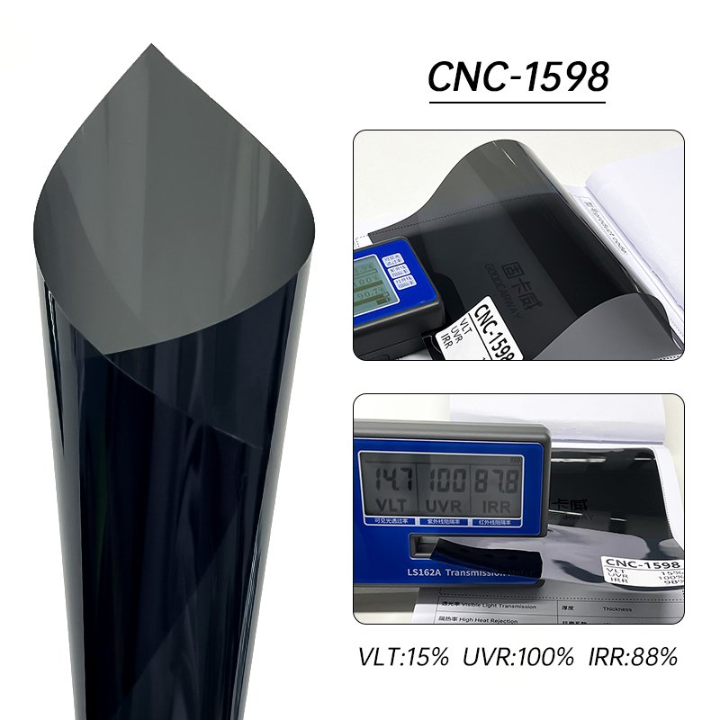 CNC-1598 Decorative Transparent Natural Gray Ceramic Design Tint Window Film Roll