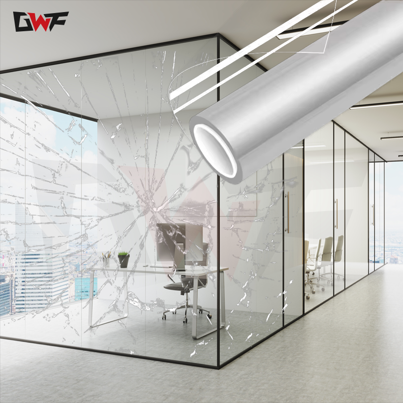 8mil Safety Window Film Heat Insulation Hotel Home Furnishing Building PET Transparent Explosion Proof Window Glass Film