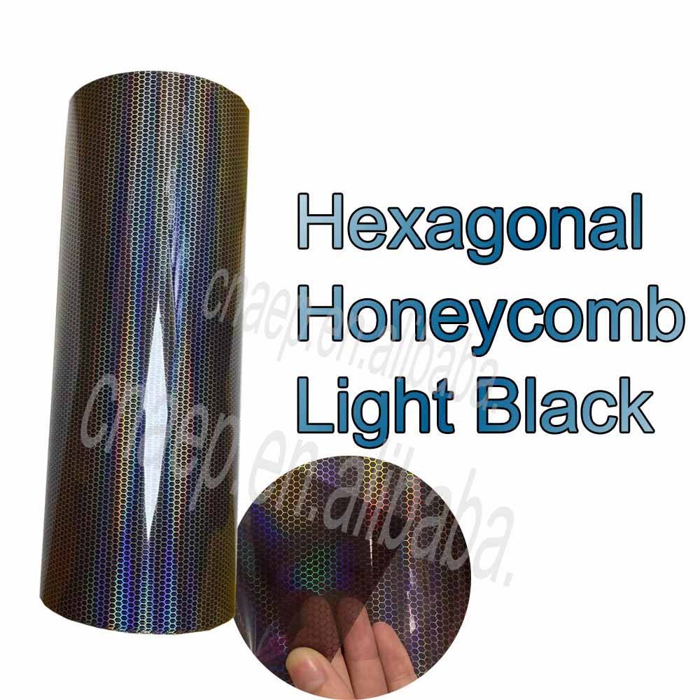 Car Honeycomb Headlight Taillight Vinyl Film Wrap Car Headlight Tint Reflective Laser Honeycomb Film FogLight Taillight Decal 1M