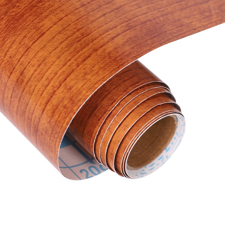 High Quality custom printing waterproof kitchen decal Grain Color Furniture bamboo PVC decorative films contact paper for home