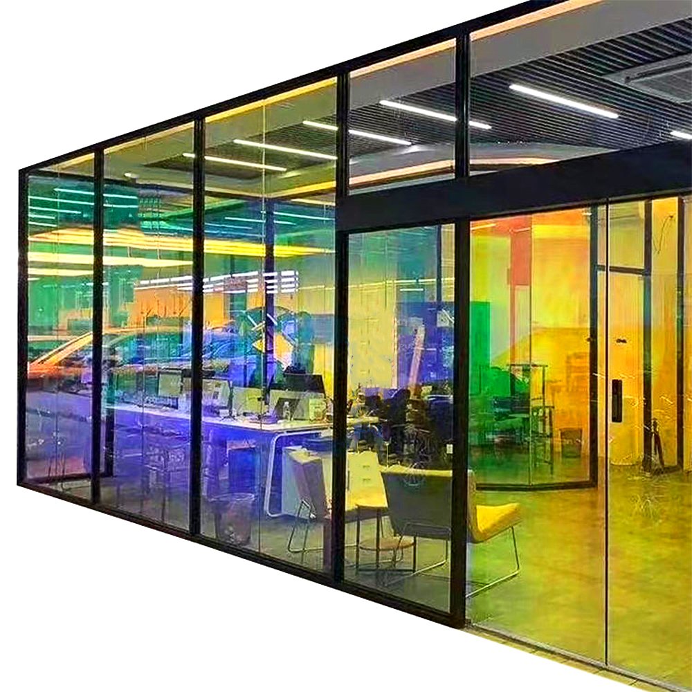 Wholesale Custom Pet material Glass Door Stickers instant film rainbow privacy window glass film for home decoration