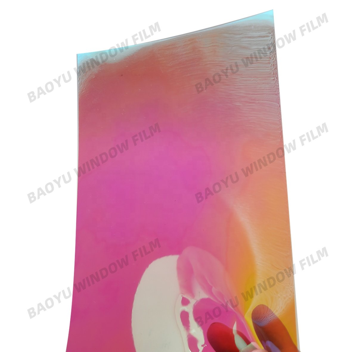 colorful home office glass color Block UV transparent film Dazzling red Decorative film