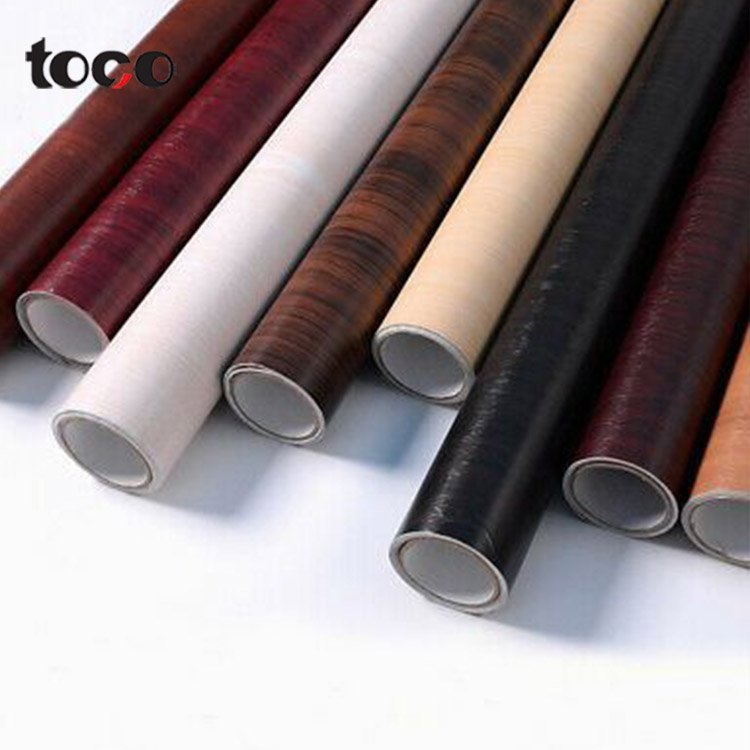 toco Vinyl Pvc Membrane Foil Woodgrained Pvc Film For Lamination Profile Wood Texture Pvc Film Inside