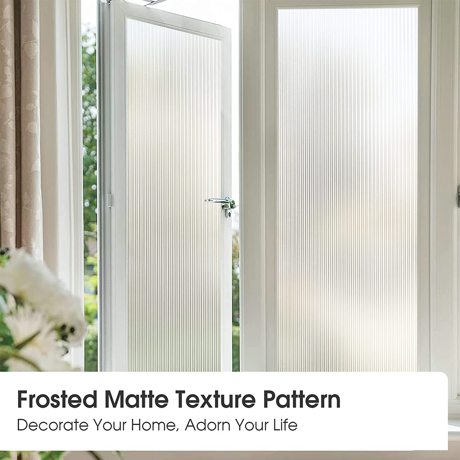 Static reeded decorative film privacy protection window film for glass no glue uv rejection widely use for home and office