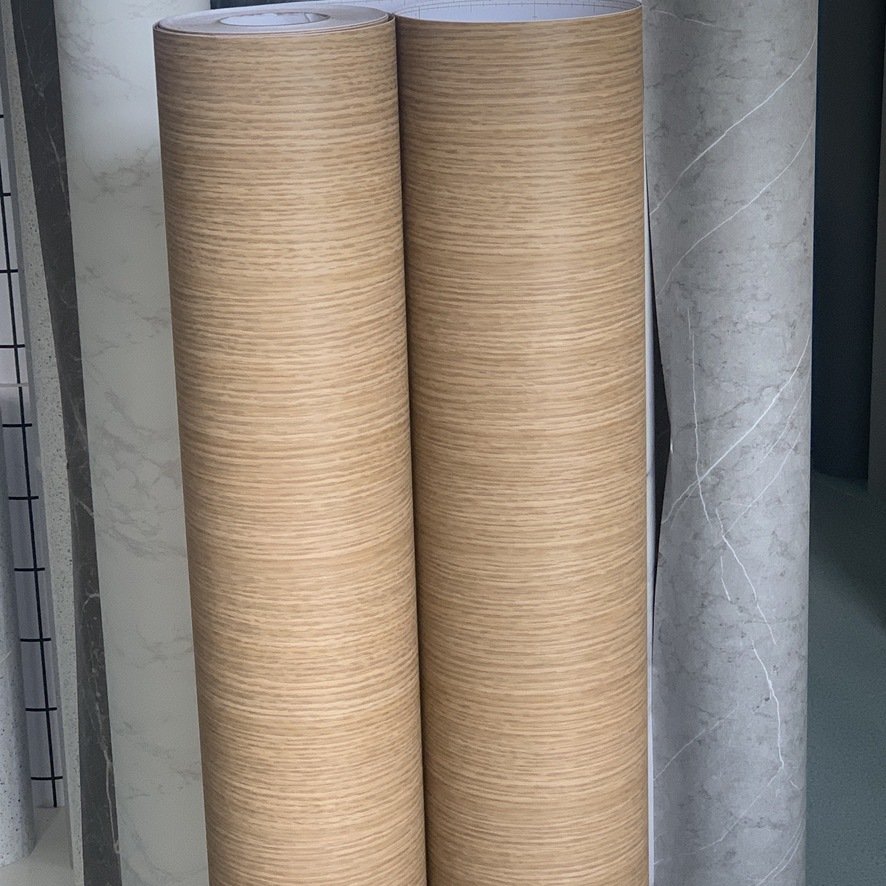 Factory supply PVC wood grain vinyl wrap decorative film for furniture decoration,self-adhesive film