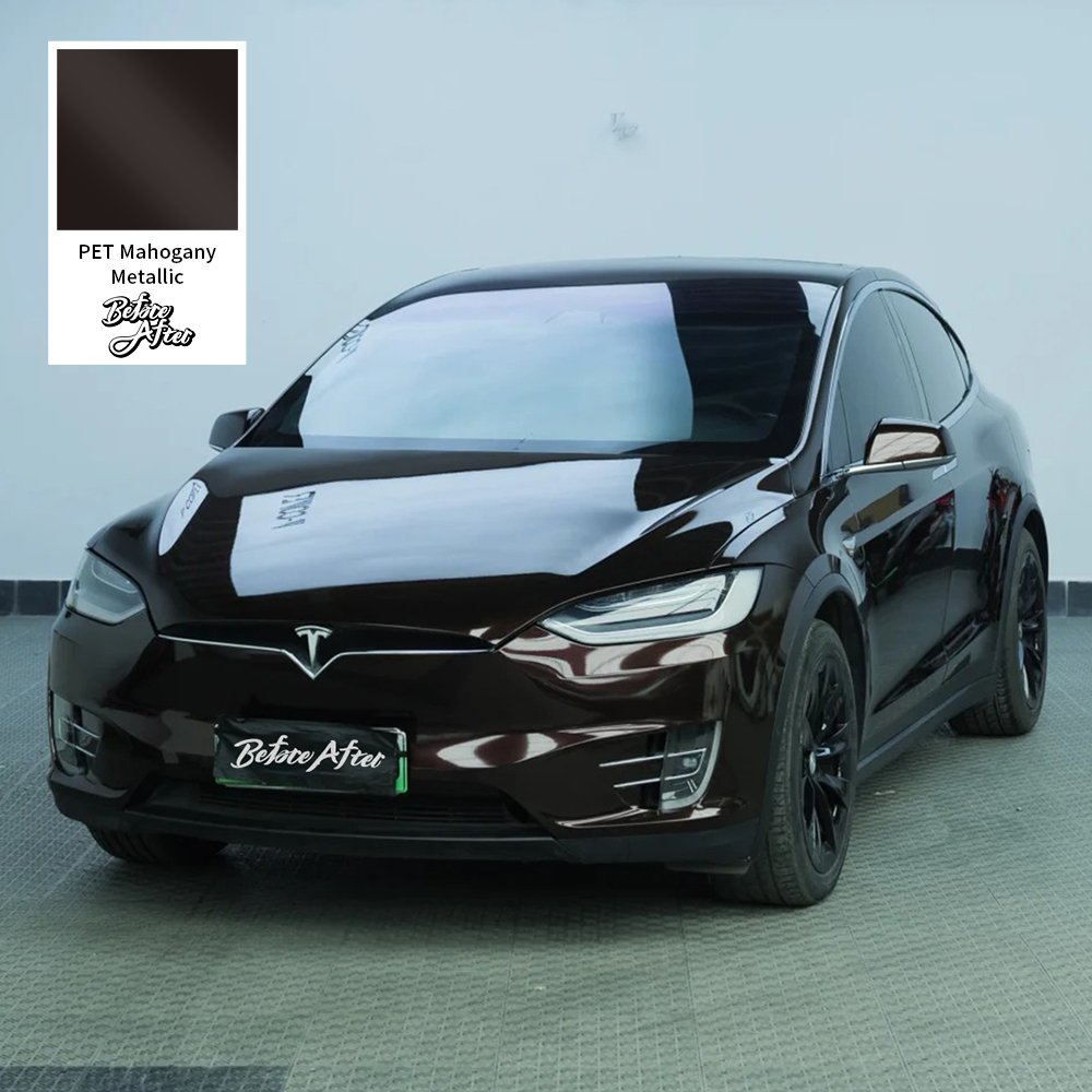 Air Bubble free color car wrapping Gloss Metallic PET Mahogany Metallic Wrap vinyl Stickers Foil Glossy car wrap vinyl film