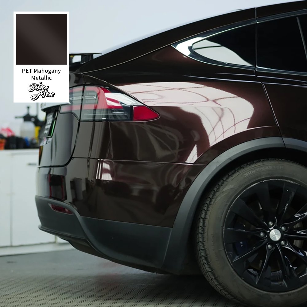 Air Bubble free color car wrapping Gloss Metallic PET Mahogany Metallic Wrap vinyl Stickers Foil Glossy car wrap vinyl film