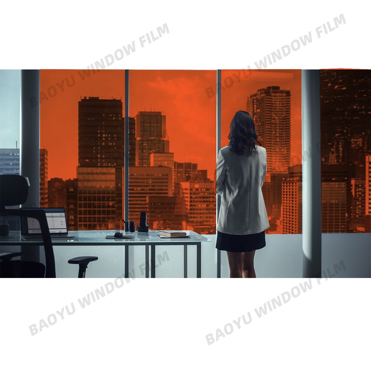 colorful decoration transparent color film Orange yellow Beautiful Decorative film