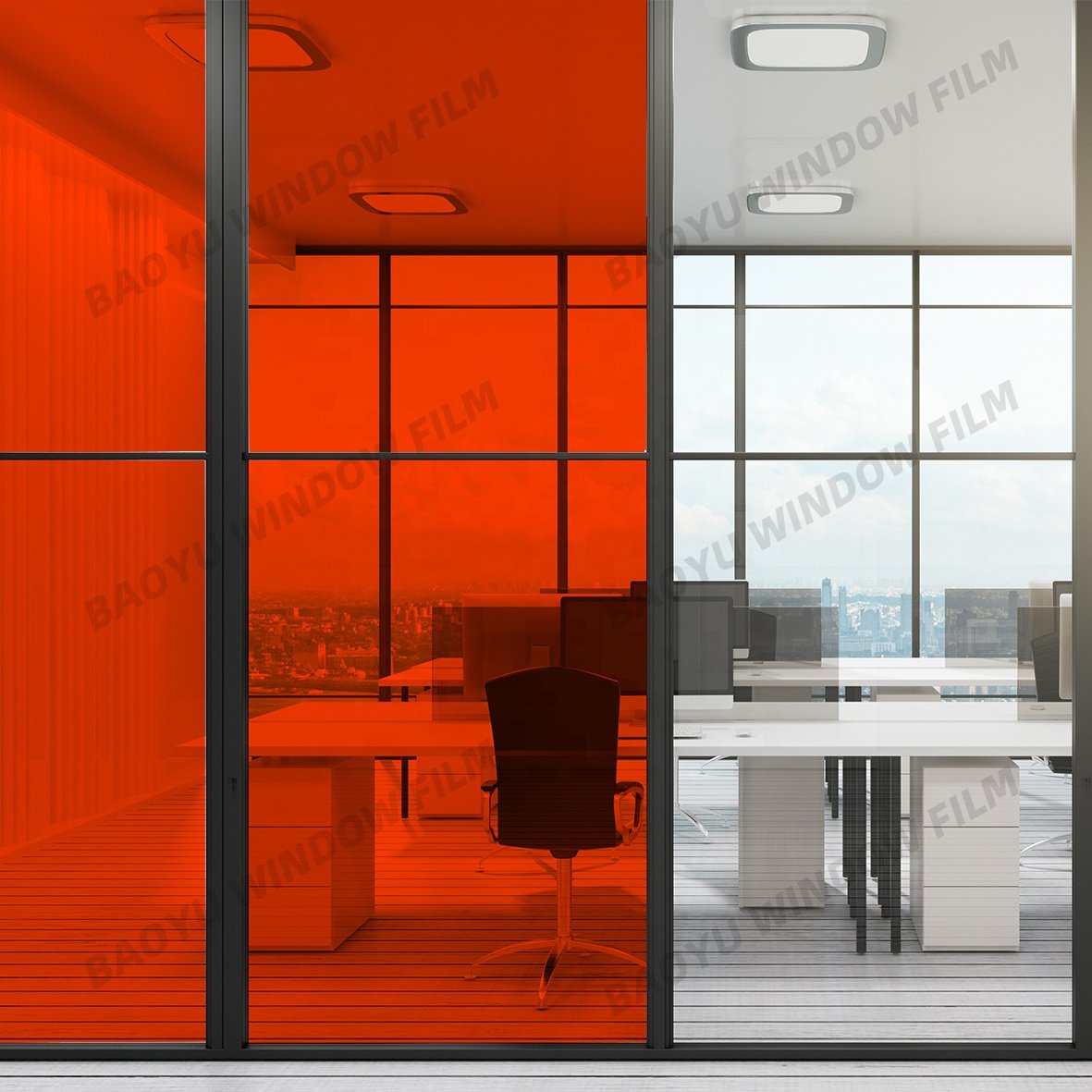 colorful decoration transparent color film Orange yellow Beautiful Decorative film