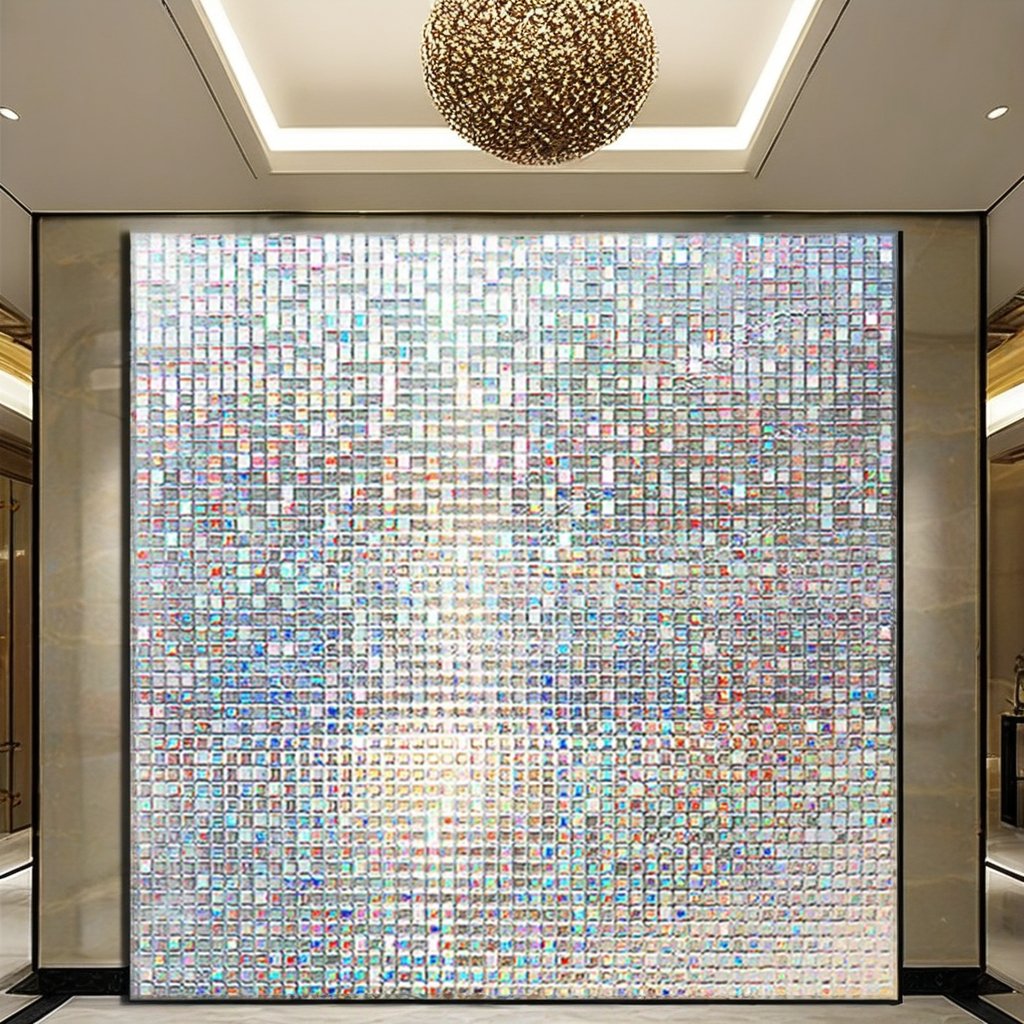 Colorful Modern Embossed PVC Glass Film 70cm Width Stylish and Elegant Decorative Roll for Hotel Spaces