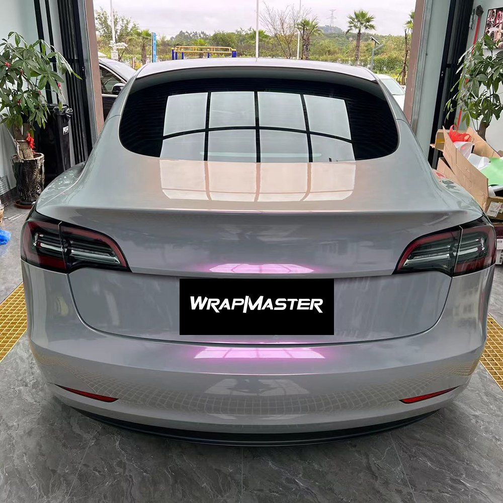 WRAPMASTER 5*59ft PET Liner Super Glossy Twin Color Volcano Grey Car Wrap Stickers Vinyl Car Wrap Automotive Vinyl