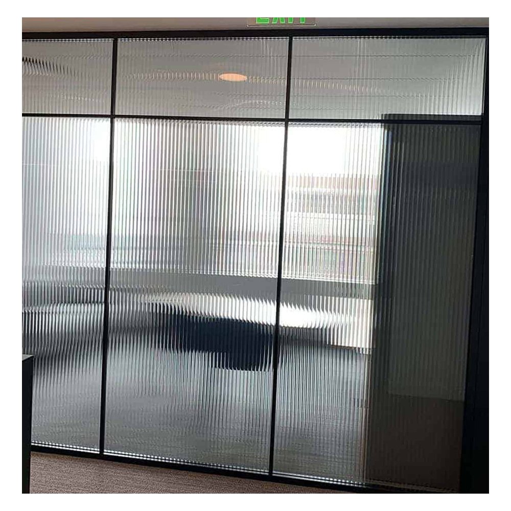 OEM ODM self adhesive PET Material sticker LF007CS Clear Frosted Safety Film Reeded decoration glass film privacy glass film