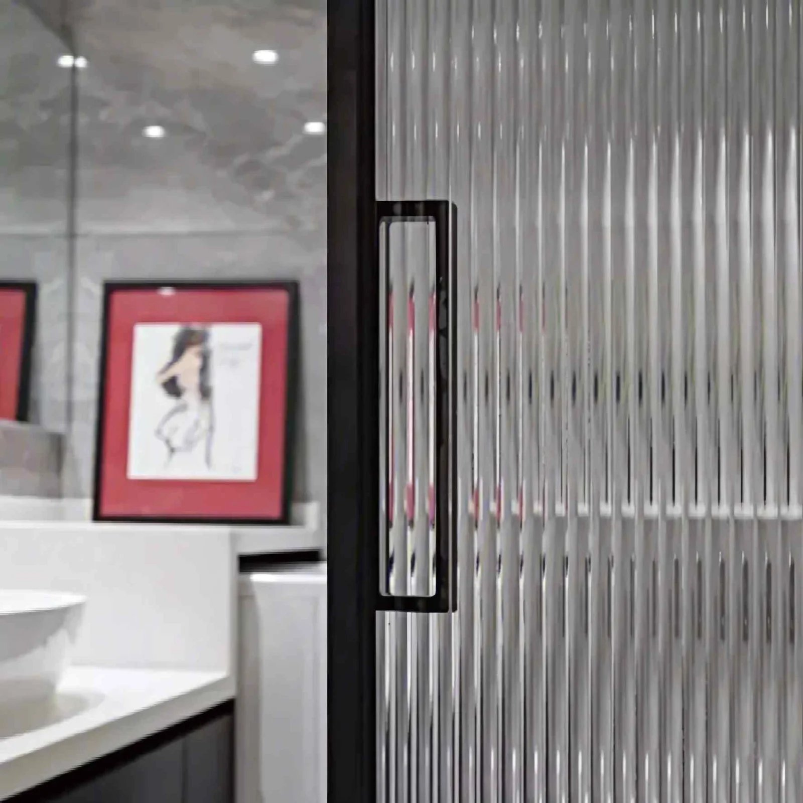 Clear Reeded Glass Film 13mm Crystal 1:1 LF028CM