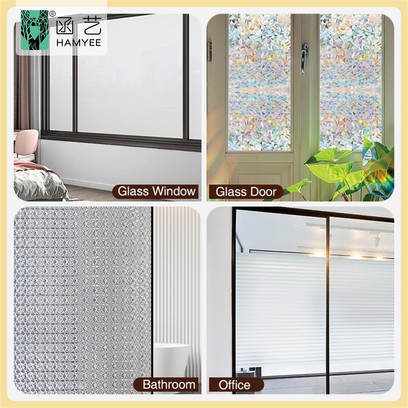 No glue privacy static cling glass window film decorative static window film