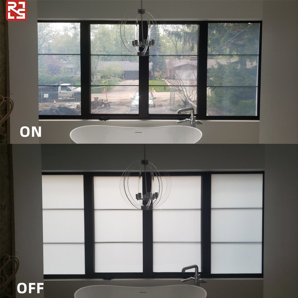 China Switchable Electric Remote Control Artistic pattern shaped Smart Glass for Bathroom partition