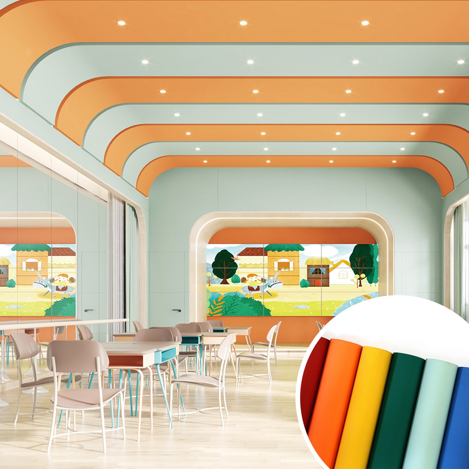 Home Decorative Wall Panel Lamination Vacuum Press Laminadora Membrane Solid Color PVC Film