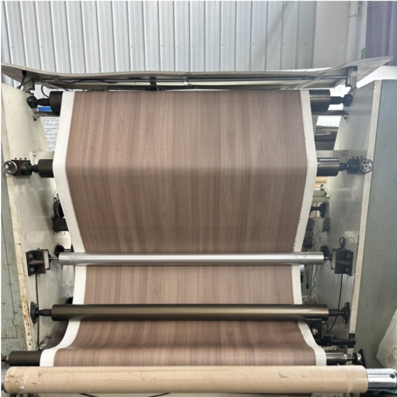 High quality Wood Grain Solid color Laminate Kitchen Cabinet Door Stain resistant Wrap Not- Self Adhesive pvc film