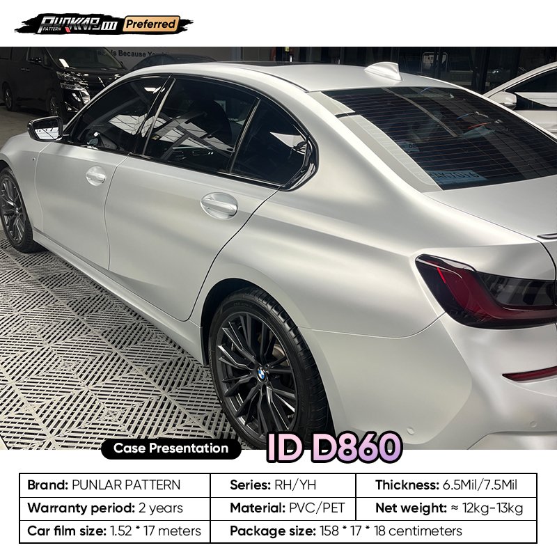 Matte metallic luster Silvery Car Wrap Vinyl PET High-Gloss PVC Film 1.52CM Width Car Stickers Waterproof Color-Changing Film