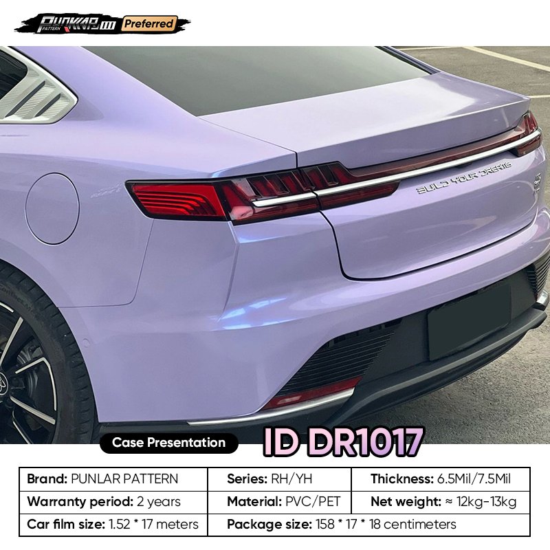 Customizable OEM,Purple PET Vinyl Film, High-Gloss PVC Film, 1.52 Cm Wide, Waterproof Color-Changing Film