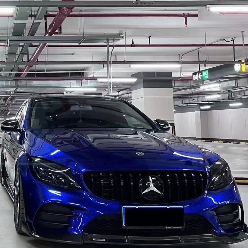 WRAPMASTER 5*59 feet PET gloss liquid ocean blue vehicle vinyl wrap for car films