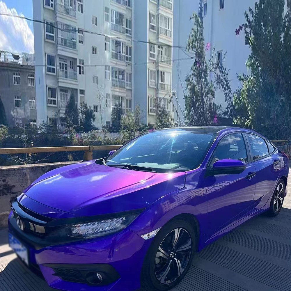 WRAPMASTER Super Gloss metallic PET Aurora Purple Vinyl Car Wrap custom vinyl stickers