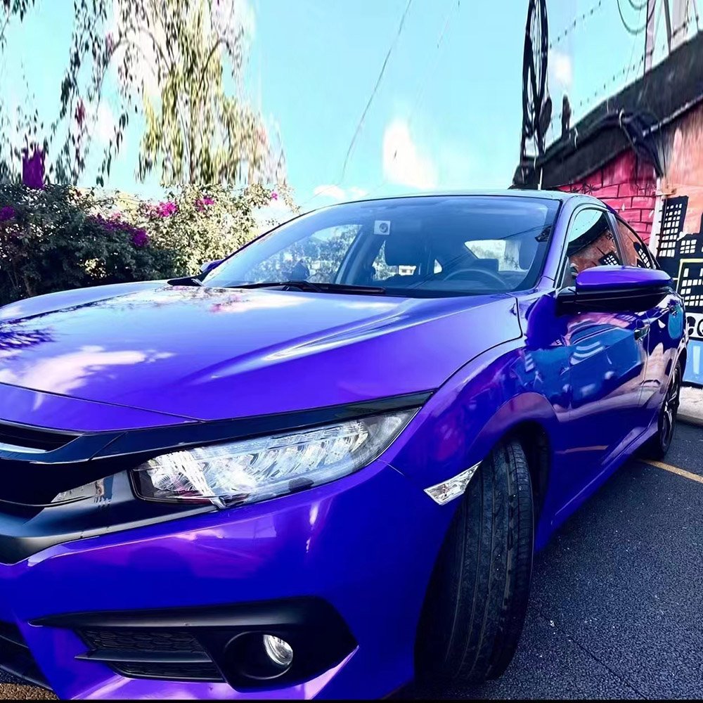 WRAPMASTER Super Gloss metallic PET Aurora Purple Vinyl Car Wrap custom vinyl stickers