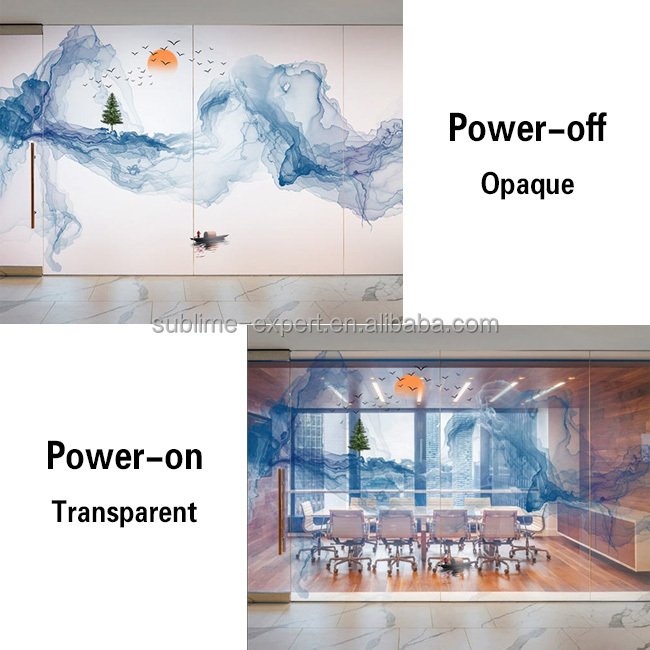 Pattern PDLC Film Smart Privacy Glass Dimming Film Electric Window Tint Pdlc UV Print Selfadhesive PDLC Smart Film Roll