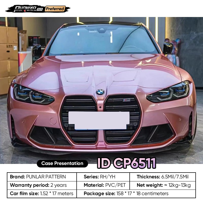 Customizable OEM Crystal Paint Powder Car Wrap Vinyl PET High-Gloss PVC Film 1.52CM Car Stickers Waterproof Color-Changing Film