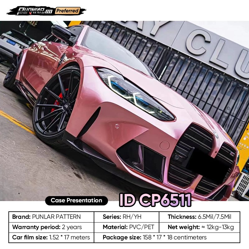 Customizable OEM Crystal Paint Powder Car Wrap Vinyl PET High-Gloss PVC Film 1.52CM Car Stickers Waterproof Color-Changing Film