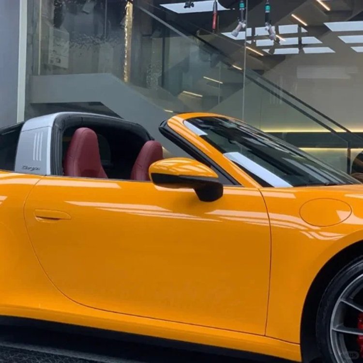 1.52*18m PET Liner Glossy Crystal McLaren Orange Decorative Films Car Vinyl Wrap