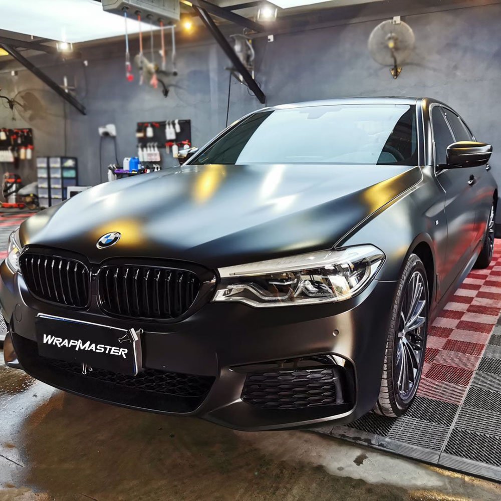 WRAPMASTER 1.52*17m PET Matte Black Auto PVC Vehicle Sticker Van Film Vinyl Car Wrap