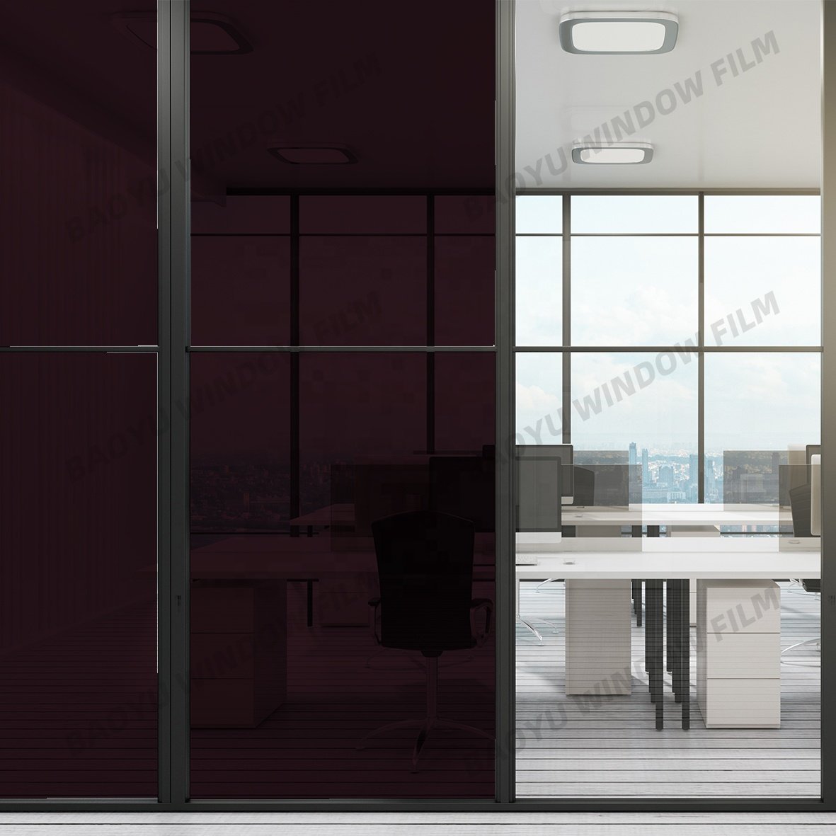 Decorative film colorful transparent color film Lavender purple Block UV office home