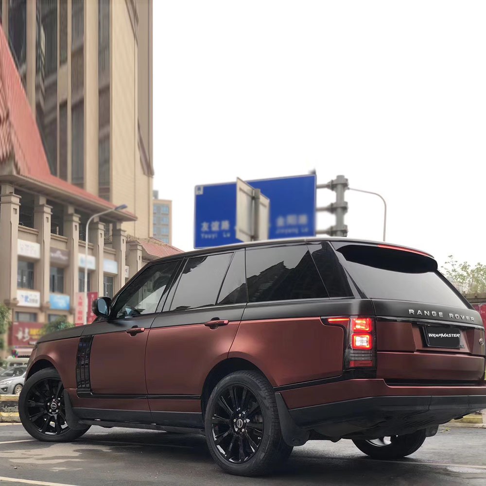 WRAPMASTER 5*56ft Satin Metallic Claret Red vehicle wraps Car film auto vinyl Wrapping film