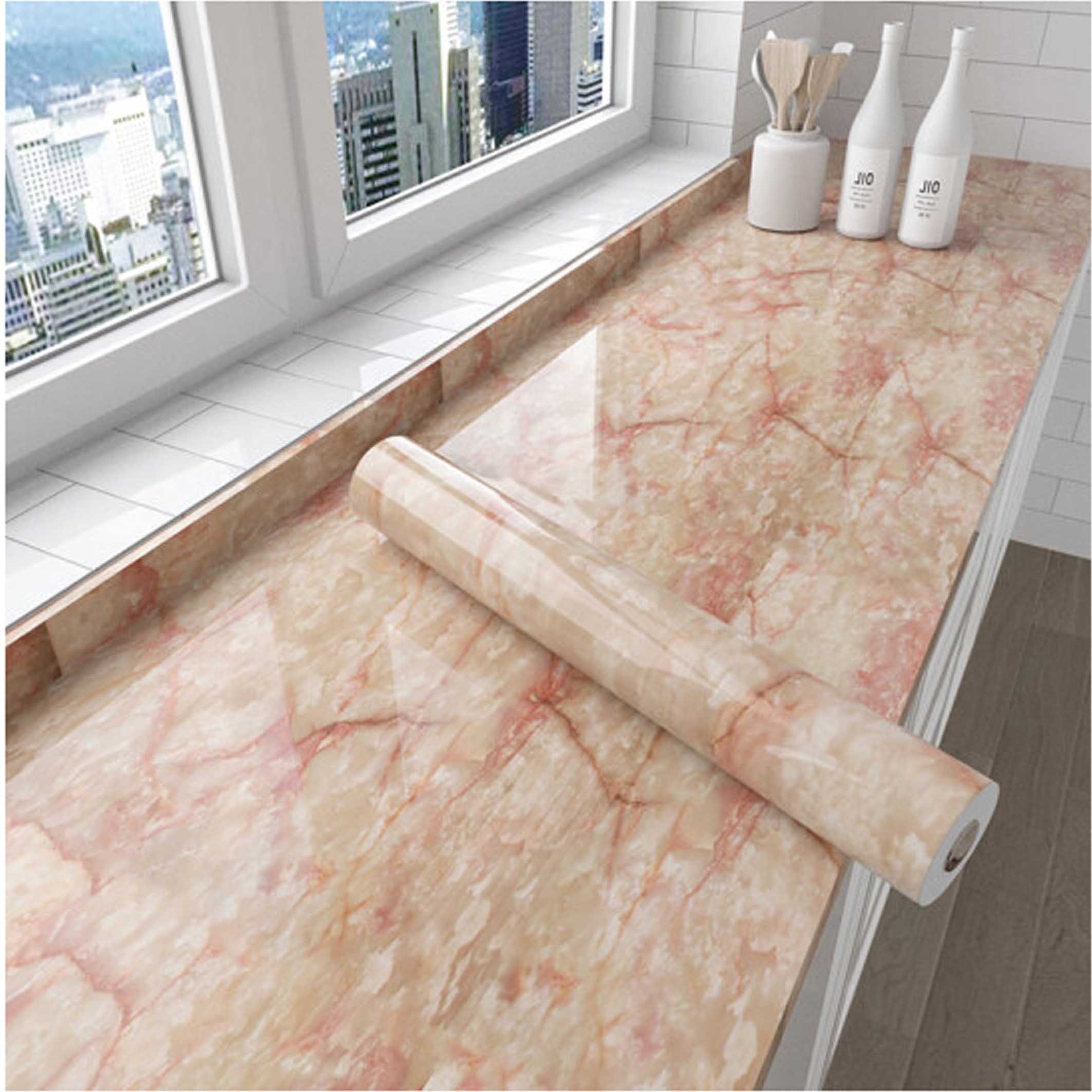 KItchen decoration material marble glue coated pvc decorative film marble color design vinyl foil film smooth pvc sheet