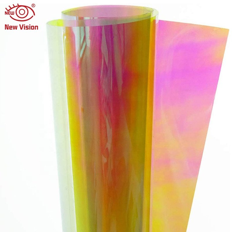 Dichroic film eco-friendly PET material rainbow iridescent decorative film for window and glass