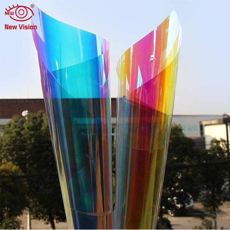 Dichroic film eco-friendly PET material rainbow iridescent decorative film for window and glass