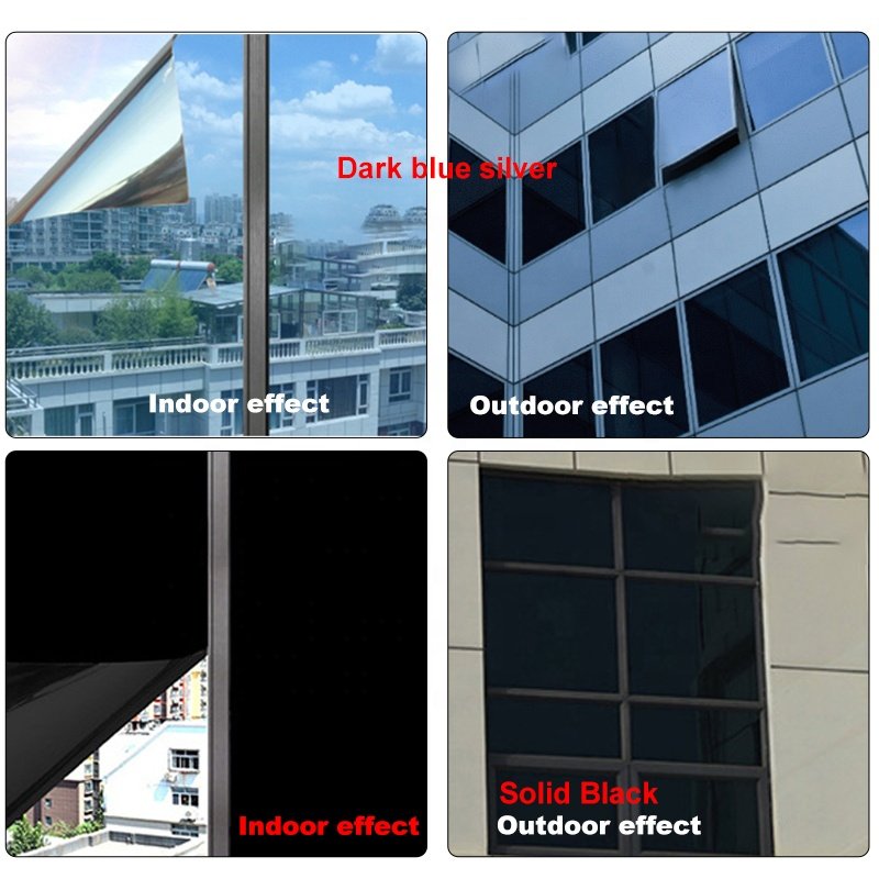 One Way Mirror Privacy Window Tint Film Customized Size Reflective Film For Building Window Film