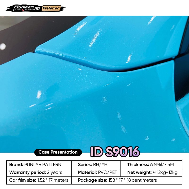 Customizable OEM Blue PET Vinyl Film High-Gloss PVC Film 1.52 Cm Wide Waterproof Color-Changing Film