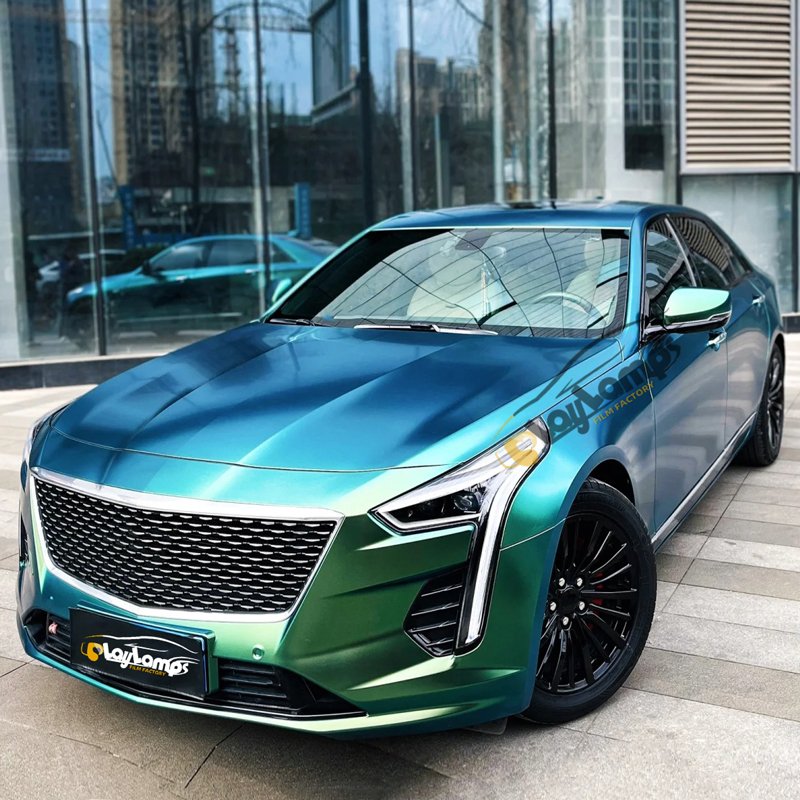 1.52*18m Roll PET Matte Early Spring Green Chameleon Car Vinyl Wrap Film Color Change Vinyl Sticker