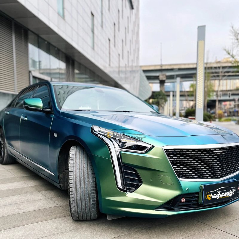 1.52*18m Roll PET Matte Early Spring Green Chameleon Car Vinyl Wrap Film Color Change Vinyl Sticker