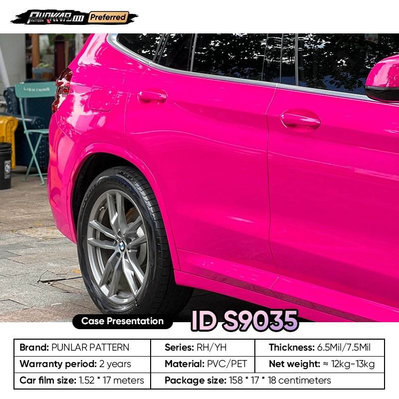 Customizable OEM Red PET Vinyl Film High-Gloss PVC Film 1.52 Cm Wide Waterproof Color-Changing Film