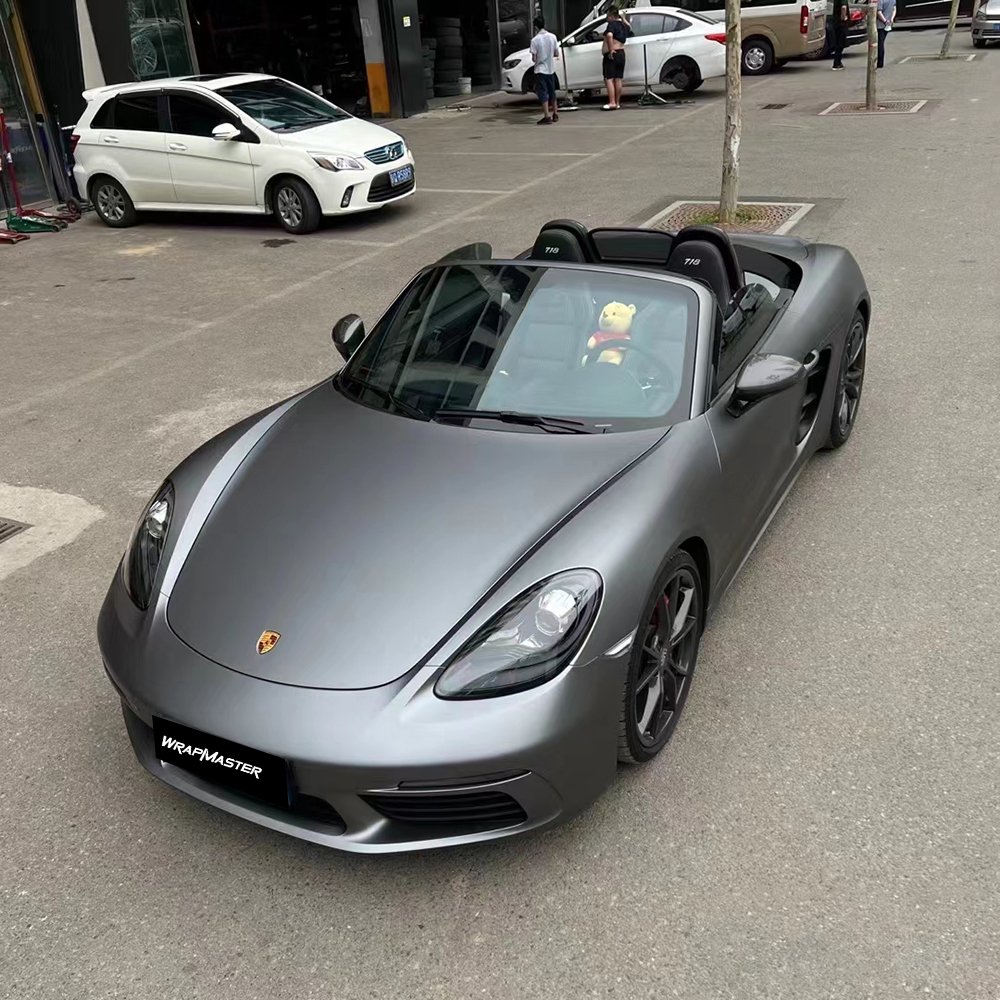 WRAPMASTER PET satin matte Metallic AMG Grey Car Vinyl wrap Paint Protect Film