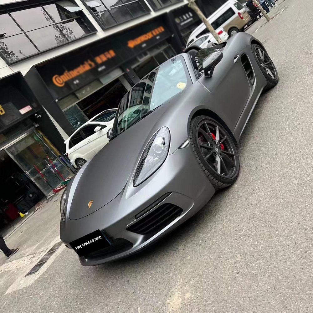 WRAPMASTER PET satin matte Metallic AMG Grey Car Vinyl wrap Paint Protect Film