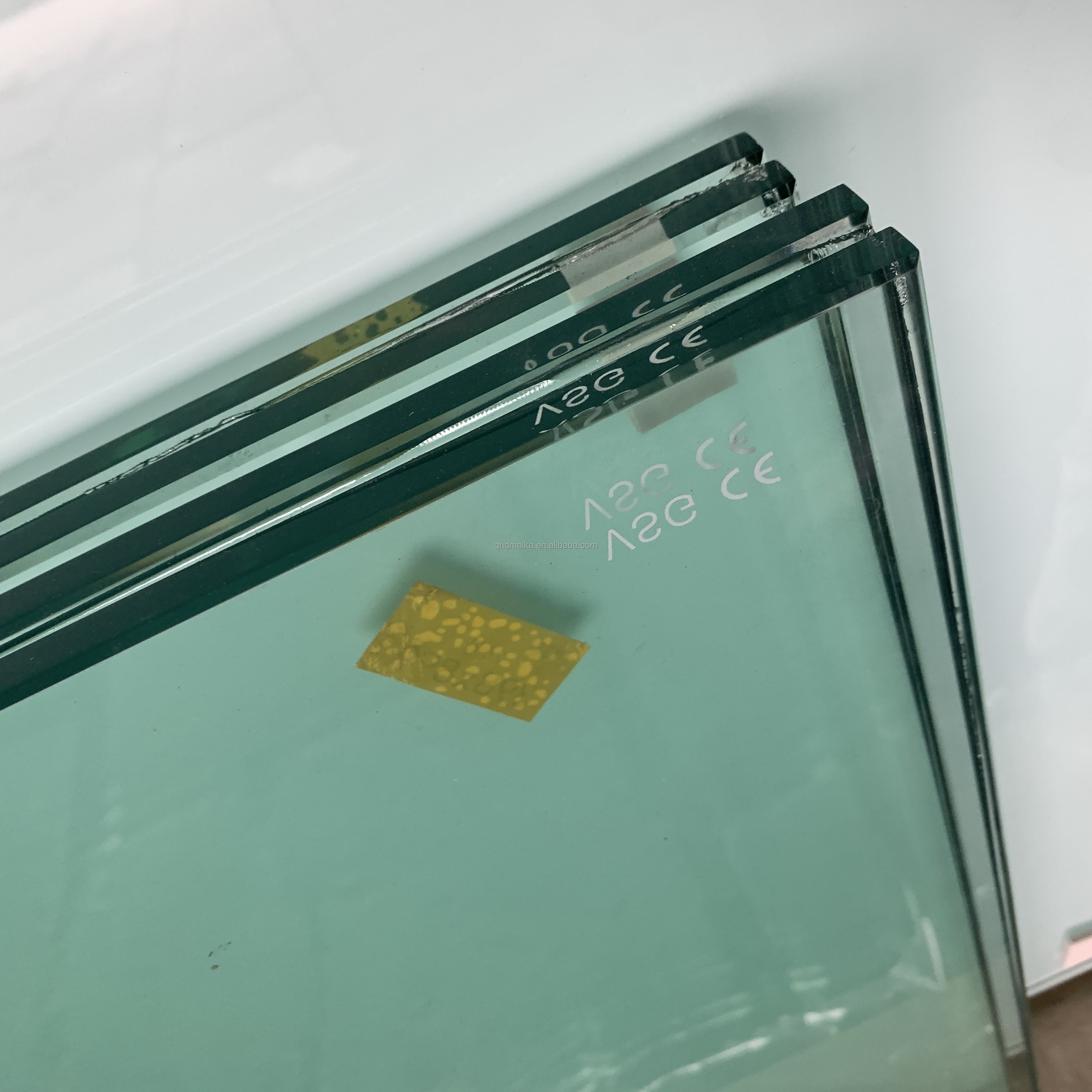 4+4mm 6+6mm frosted glass sheet half glass office partition color plat pvb film laminated glass price per square meter